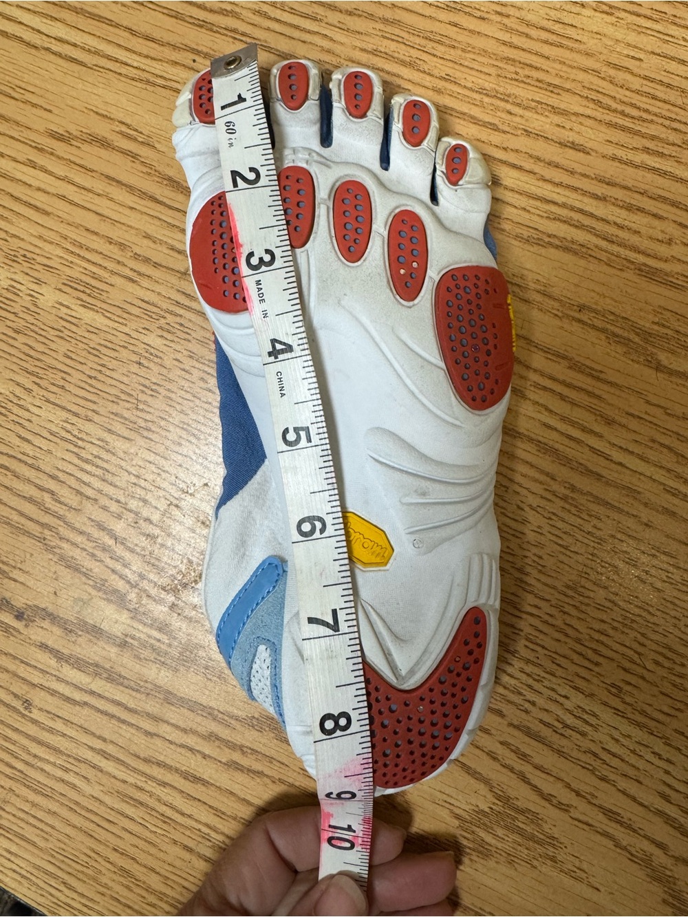 Vibram FiveFingers Barefoot Shoes Women 7-7.5 37 Toe Red White & Blue RARE - Picture 11 of 11